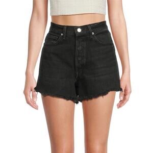 NWT‎ EB DENIM Perfect Frayed Denim Shorts in Black Size 27